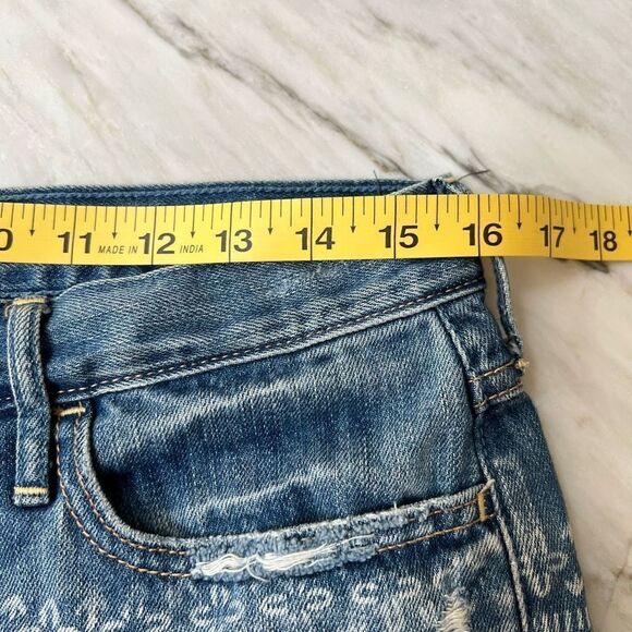 Hollister Cutoff Denim Jean Booty Shorts Frayed Hem Bleached size 9/29 - Picture 5 of 6